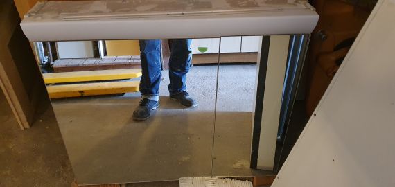 Doppel- Spiegelschrank, 2er, Alu Natur