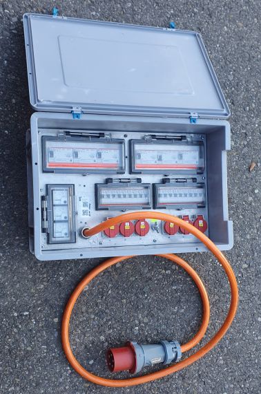 Baustromverteiler- Anschlussschrank, mobil, ABB/SMISSLINE, 64 kW