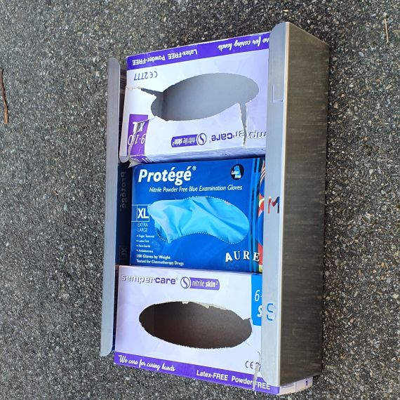 Dispenser- Wandspender, 3-fach, für Einweghandschuhe, CNS