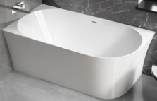 Neue, freistehende Badewanne aus Acryl weiss