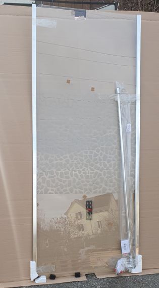 Duschwand, Breuer Terrazzo Entra, neu, echt Glas, alu/chrome